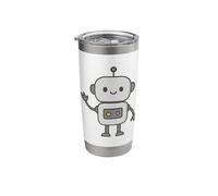 Kawaii Friendly Robot Cartoon Stainless Steel Insulated Tumbler