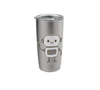 Kawaii Friendly Robot Cartoon Stainless Steel Insulated Tumbler