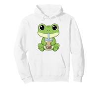 Kawaii Frog Boba Tea Cute Bubble Drink Frogcore Pullover Hoodie