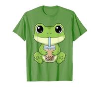 Kawaii Frog Boba Tea Cute Bubble Drink Frogcore T-Shirt