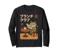 Kawaii Frog Brunch Club Tokyo Street Cafe Japanese Aesthetic Long Sleeve T-Shirt