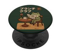 Kawaii Frog Brunch Club Tokyo Street Cafe Japanese Aesthetic PopSockets Adhesive PopGrip