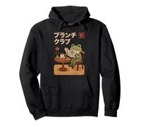 Kawaii Frog Brunch Club Tokyo Street Cafe Japanese Aesthetic Pullover Hoodie