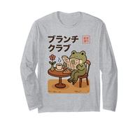 Kawaii Frog Brunch Club Tokyo Street Cafe Japanese Long Sleeve T-Shirt