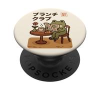 Kawaii Frog Brunch Club Tokyo Street Cafe Japanese PopSockets Adhesive PopGrip