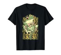 Kawaii Frog Cottagecore Cottage Life Aesthetic Value Graphic T-Shirt, Men, Black, M