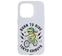 Kawaii Frog Cyclist Japanese Tokyo Aesthetic Urban Biking Case for iPhone 15 Pro