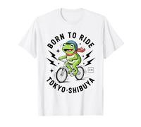 Kawaii Frog Cyclist Japanese Tokyo Aesthetic Urban Biking T-Shirt