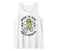 Kawaii Frog Cyclist Japanese Tokyo Aesthetic Urban Biking Tank Top