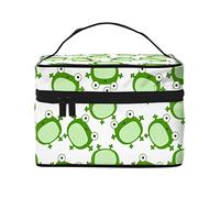 Kawaii Frog Pattern Makeup Bag Travel Cosmetic Bag for Women Girl Large Makeup Organizer Bag Portable Toiletries Bag Travel Essentials