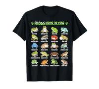 Kawaii Frogs Around World Funny Educational Amphibian Toad T-Shirt
