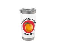Kawaii Fruit I Just Really Love Cute Oranges Lover Stainless Steel Insulated Tumbler