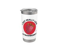 Kawaii Fruit I Just Really Love Cute Strawberry Lover Stainless Steel Insulated Tumbler