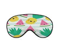 Kawaii Fruits Pattern Sleeping Blindfold Mask Cute Eye Shade Cover with Adjustable Strap for Women Men Night