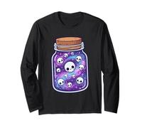Kawaii Galaxy Skulls in a Jar Pastel Goth Halloween Spooky Long Sleeve T-Shirt