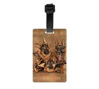 Kawaii German Shepherd Dog Luggage Tag Pet Lover Owner Baggage Tags Privacy Cover ID Label