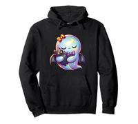 Kawaii Ghost Coquette Bow Pastel Goth Cute Anime Witchy Girl Pullover Hoodie