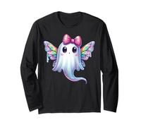 Kawaii Ghost Coquette Bow Pastel Goth Cute Witch Fairy Girls Long Sleeve T-Shirt