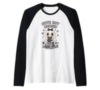 Kawaii Ghost Cute But Cursed Goth Aesthetic Raglan Baseball Tee