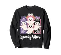 Kawaii Ghost Cute Spooky Vibes Pastel Halloween Tee Sweatshirt