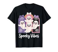Kawaii Ghost Cute Spooky Vibes Pastel Halloween Tee T-Shirt