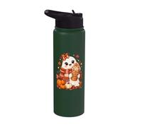 Kawaii Ghost Pumpkin Spice Latte Cozy Autumn Fall Design Stainless Steel Insulated Water Bottle