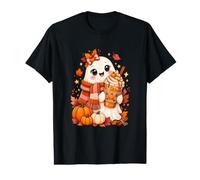 Kawaii Ghost Pumpkin Spice Latte Cozy Autumn Fall Design Value Graphic T-Shirt
