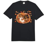 Kawaii Ghost Reading Book Lovers Halloween Autumn Fall Comfort Colors Adult Heavyweight T-Shirt