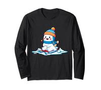 Kawaii Ghost Skii Winter Halloween Christmas Winterween Long Sleeve T-Shirt