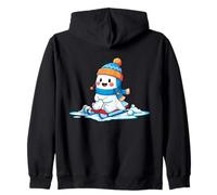 Kawaii Ghost Skii Winter Halloween Christmas Winterween Zip Hoodie