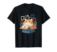 Kawaii Ginger Cat Sitting in Cardboard Box T-Shirt