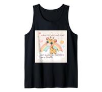 Kawaii Giraffe Rainbow Art with Funny Quote Tank Top