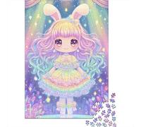 Kawaii Girl Wooden Jigsaw Puzzle 1000 Piece for Adults Fun Toy Intellectual Game Decoration Stress Relief Toy Education Game Relaxation And Intelligence 1000pcs (75x50cm)