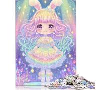 Kawaii Girl Wooden Jigsaw Puzzle for Adults Fun 500 Piece Stress Relief Toy Education Game Decoration Toy Intellectual Game Relaxation And Intelligence 500pcs (52x38cm)