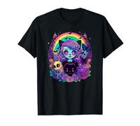 Kawaii Goth Creepy Cute Pastel Doll Cats Bats Spooky Cartoon T-Shirt