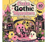 Kawaii Gothic Dioramas: Cute Monster Mini Worlds Coloring Book for Teens and Adults, Relaxing Bold and Easy Pages for Stress Relief