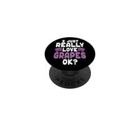 Kawaii Grape for Grape Lovers - Cute I Love Grapes OK PopSockets Adhesive PopGrip