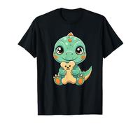 Kawaii Green Dinosaur with Big Eyes for Kids T-Shirt