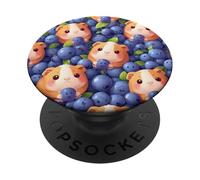 Kawaii Guinea Pig Blueberry Pattern Cute Seamless Design PopSockets Adhesive PopGrip