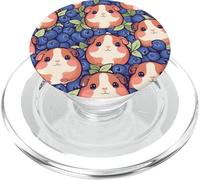 Kawaii Guinea Pig Blueberry Pattern Cute Seamless Design PopSockets PopGrip for MagSafe