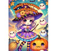 Kawaii Halloween Ausmalbilder mit Geschichte - Malbuch für Kinder ab 5 Jahren: Niedliche Halloween-Motive zum Ausmalen & eine süße Kurzgeschichte für Kinder