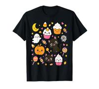 Kawaii Halloween Candy Cute Cat Pumpkin Costume T-Shirt