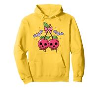Kawaii Halloween Cherries Coquette Bow Skulls Pastel Goth Pullover Hoodie