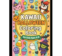 Kawaii Halloween Coloring Book for Kids Ages 4-8