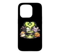 Kawaii Halloween witch cauldron cat ghost bat pumpkin Case for iPhone 15 Pro