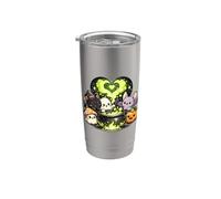 Kawaii Halloween Witch Cauldron cat Ghost bat Pumpkin Stainless Steel Insulated Tumbler