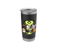 Kawaii Halloween Witch Cauldron cat Ghost bat Pumpkin Stainless Steel Insulated Tumbler