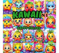 Kawaii Happy Colors: Libro da Colorare con Animali, Dolci e Magici Amici: Illustrazioni Carine e Semplici per Bambini, Adolescenti e Adulti che Amano il Mondo Kawaii (bold&easy coloring book)