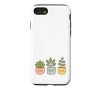 Kawaii Happy Plants in Pots - Cute Houseplant Case for iPhone SE (2020) / 7/8
