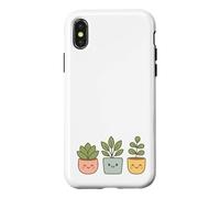 Kawaii Happy Plants in Pots - Cute Houseplant Case for iPhone X/XS